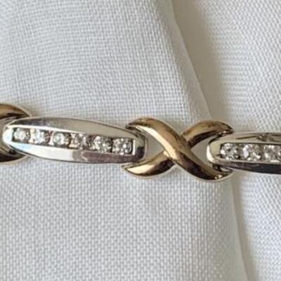 Sterling Silver and White Stone Bracelet