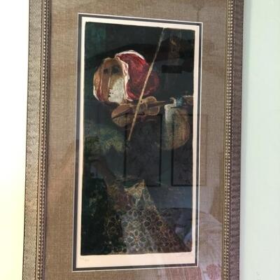 Violinist, Framed Limited Ed. Lithograph #99/250