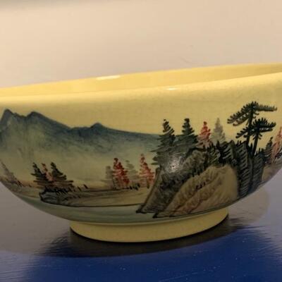 Hand Painted Bowl with Asian Scene, Taiwan