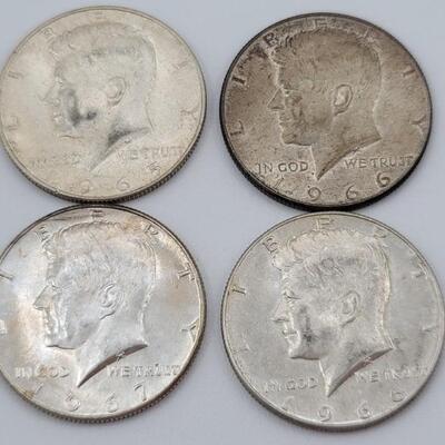 (4) Kennedy Half Dollars