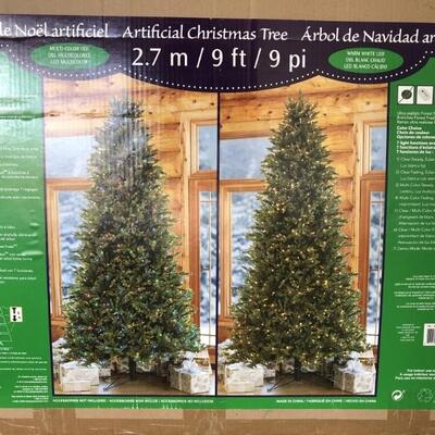 9ft Pre-Lit LED Artificial Christmas Tree, in box
