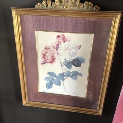 (2) Framed Italian Floral Prints, Roses