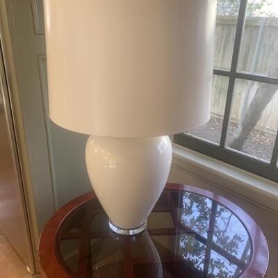 Chic White Ceramic Table Lamp with Shade