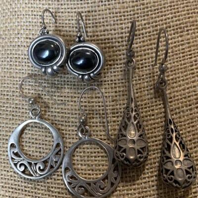 (3) Pairs of Sterling Silver Earrings
