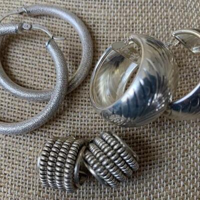(3) Pairs of Sterling Silver Hoop Earrings
