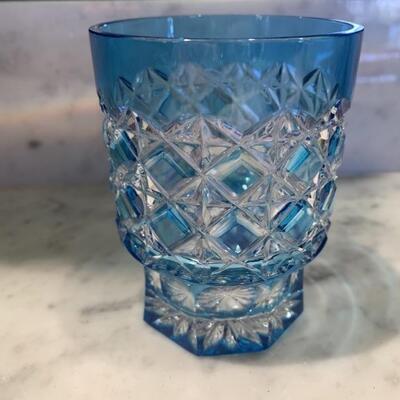 FabergÃ© Blue Cut to Clear Crystal Highball Glass
Signed FabergÃ©, By Akja Crystal, Hungary