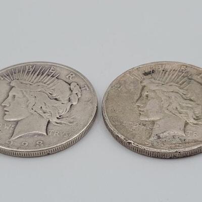 (2) 1923 Peace Dollars