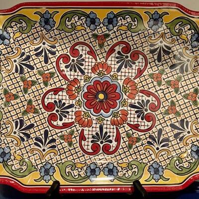 Spanish Mosaic Melamine Rectangular Platter