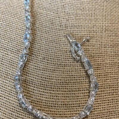 Sterling Silver Bracelet w/ Sky Blue Topaz