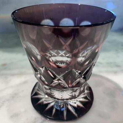 FabergÃ© Amethyst Cut to Clear Crystal Highball
Signed FabergÃ©, By Akja Crystal, Hungary