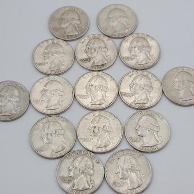 (15) Silver Washington Quarters 1956 & Up