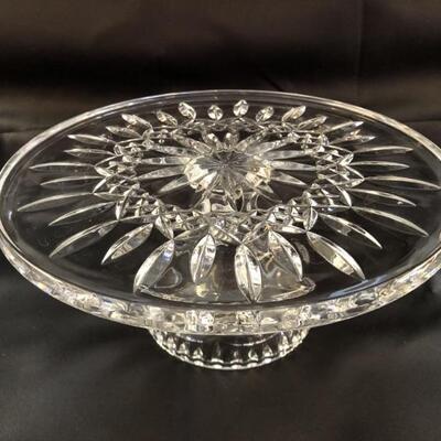 Waterford Irish Crystal 11in Footed Cake Plate, Marked Waterford