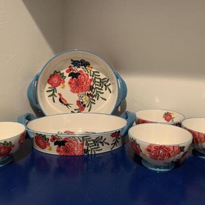 (6) Potters Studio: 2-Handled Casseroles & 4-Bowls