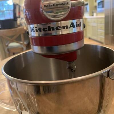 Kitchen Aid Red Stand Mixer with Attachments