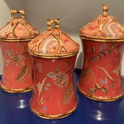 (3) Tracy Porter Hand Painted Lidded Canisters
The Artesian Road Collection
This collection is selling high online!
