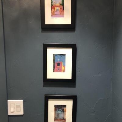 (3) Santa Fe Art Prints: Painted Church, La Puerta