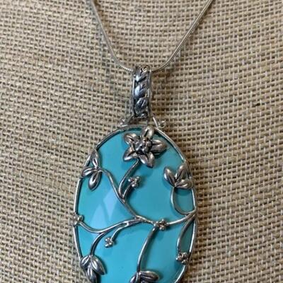 Sterling Silver and Turquoise Colored Stone