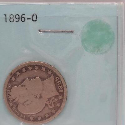 1896-O Barber Quarter Dollar