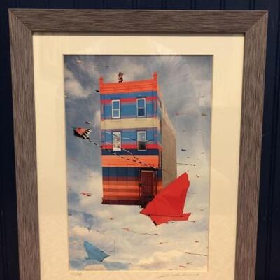 Ltd. Edition Lithograph: Surrealism Flying House