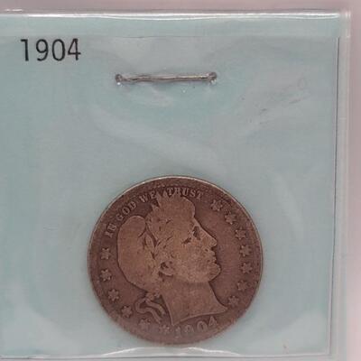 1904 Barber Quarter Dollar