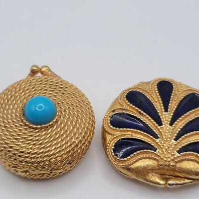 Pair Vintage Estee Lauder Solid Perfume Compacts