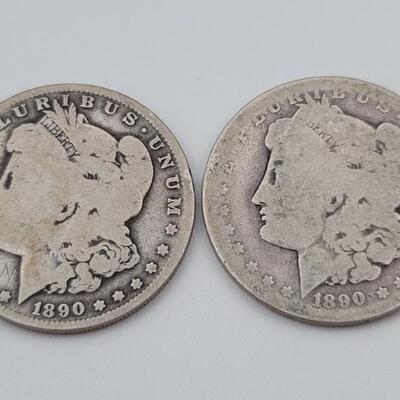 (2) 1890 Morgan Silver Dollars