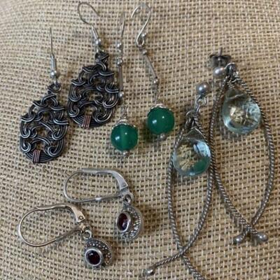 (4) Pairs of Sterling Silver Dangle Earrings