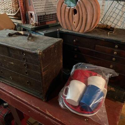 Old Machinist Wooden Tool Boxes  