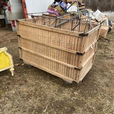 3' x 5' Wooden Basket Cart  