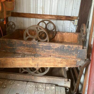 Antique Warehouse Platform Carts w/Iron Caster Wheels 