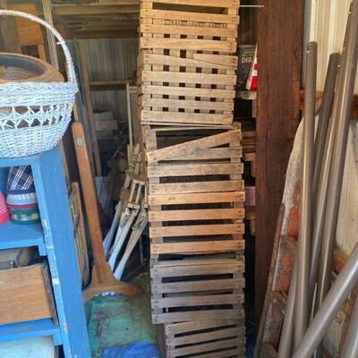 Folding Wooden Farm Food Storage Crates 