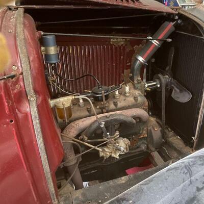 1931 Ford AA Huckster Wood Body Delivery Truck. Engine View