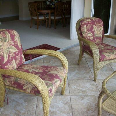 4pcs. Modern Wicker Patio Seating Set - 2 Chairs shown