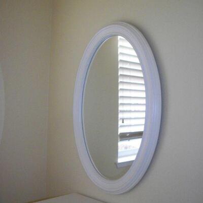 White Oval Wall Mirror