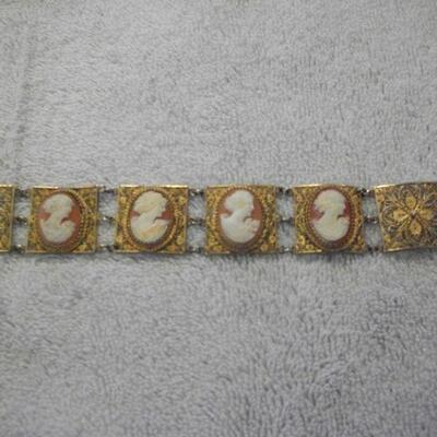 800 Silver Gold Vermeil Cameo Bracelet