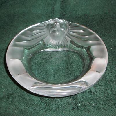 Lalique Crystal "Tete De Lion" Ashtray