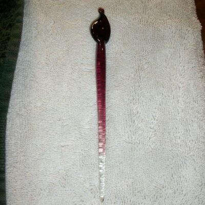Purple glass Stir Stick