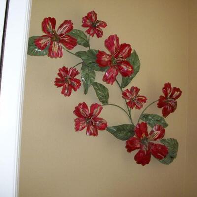 Red Flower Metal Wall Art