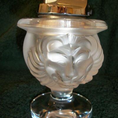 Lalique Crystal "Tete De Lion" Lighter