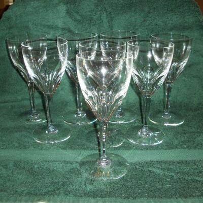 Set of 8 Baccarat Crystal "Genova" Tall Water Goblets