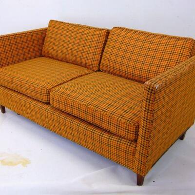 Mid Century Plaid loveseat