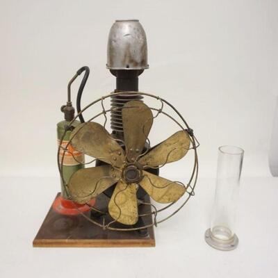1061	*THE WELSBACH GAS FAN* WELSBACH CO DISTRIBUTORS, GLOUCESTER NJ, PAT MAY 9TH, 1911, ROTATES ON THE BASE, 21 3/4 IN HIGH, FAN CAGE IS...