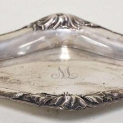1064	STERLING SILVER ART NOUVEAU BOWL, A, #1845, MONOGRAMMED M, 7.01 TOZ, 12 1/4 IN X 7 1/4 IN
