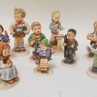 1206	GROUP OF 9 HUMMEL FIGURES, TALLEST IS 5 3/4 IN
