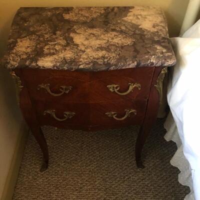 Pair of Marble top side table 