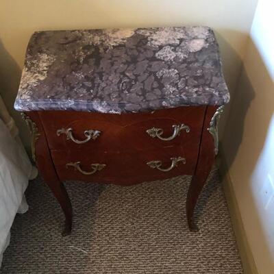 Pair of Marble top side table 