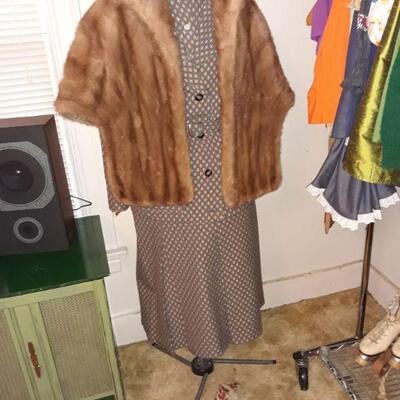 Vintage clothing. Three racks of nothing but vintage clothing from 1940's to 1980's.