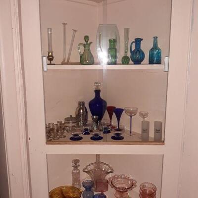 Vintage glassware including depression glass