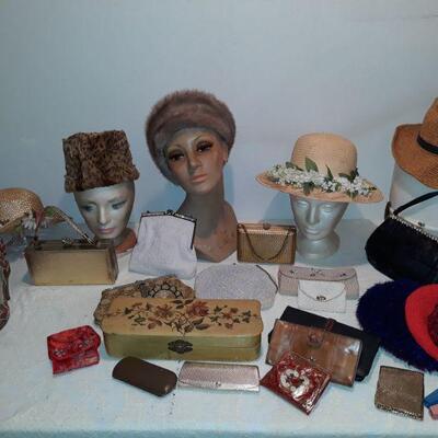 Vintage hats, gloves, handbags, jewelry, scarves, and more.