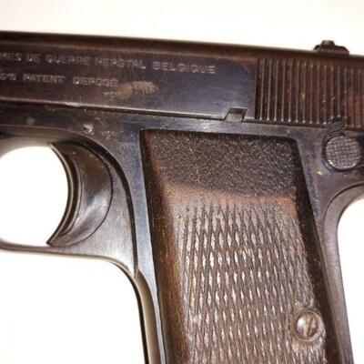 WWII era Fabrique Nationale D'arms de Guerre Herstal Belgique Browning Patent Depose, Model 1922 Semi-automatic 7.65mm pistol with Eagle...